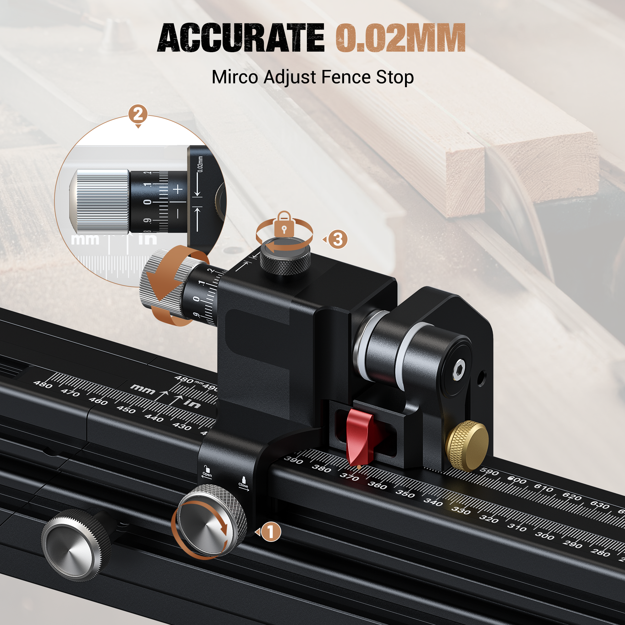 HONGDUI HD-MG21 Miter Gauge with Miter Fence