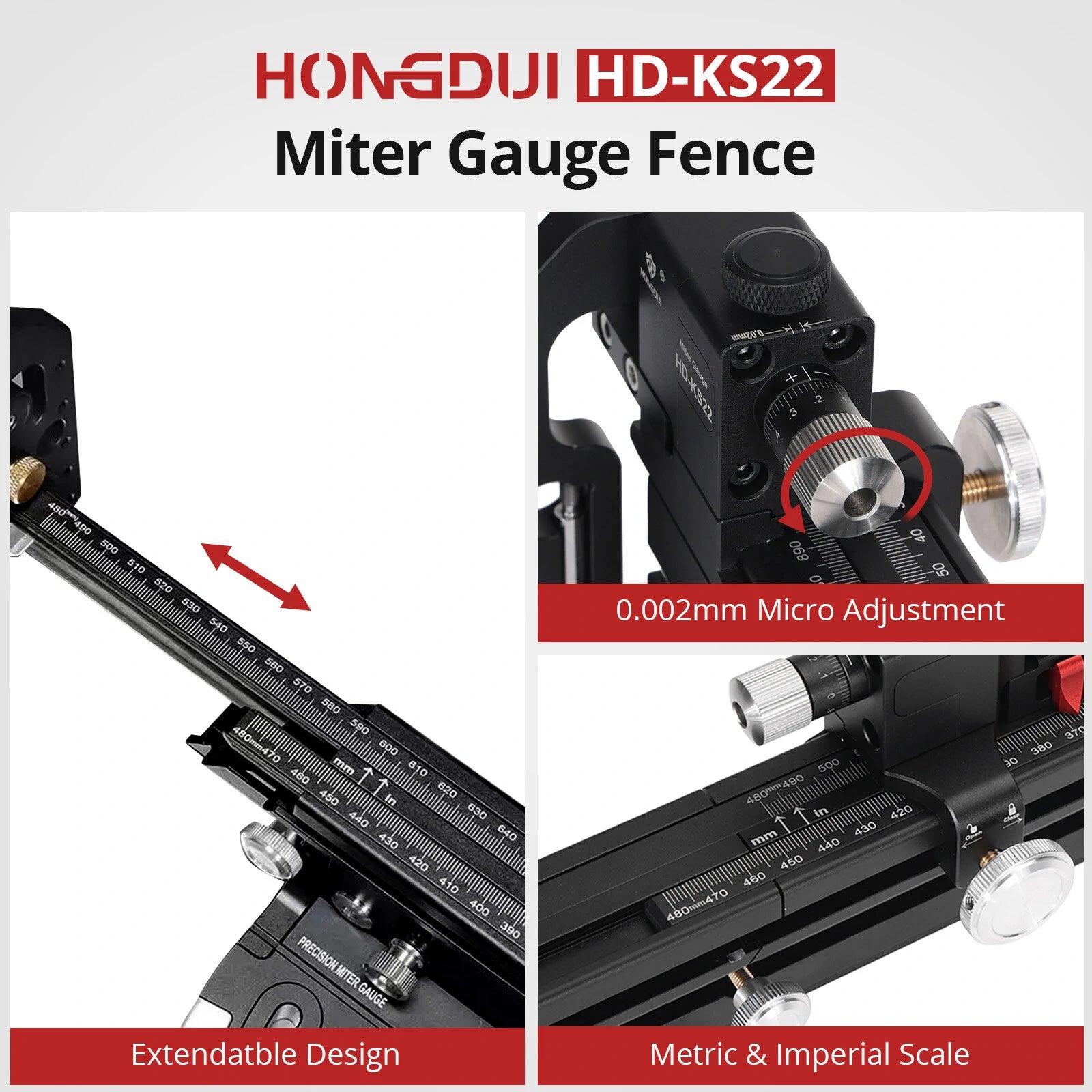 HONGDUI HD-KS22 Miter Gauge Fence
