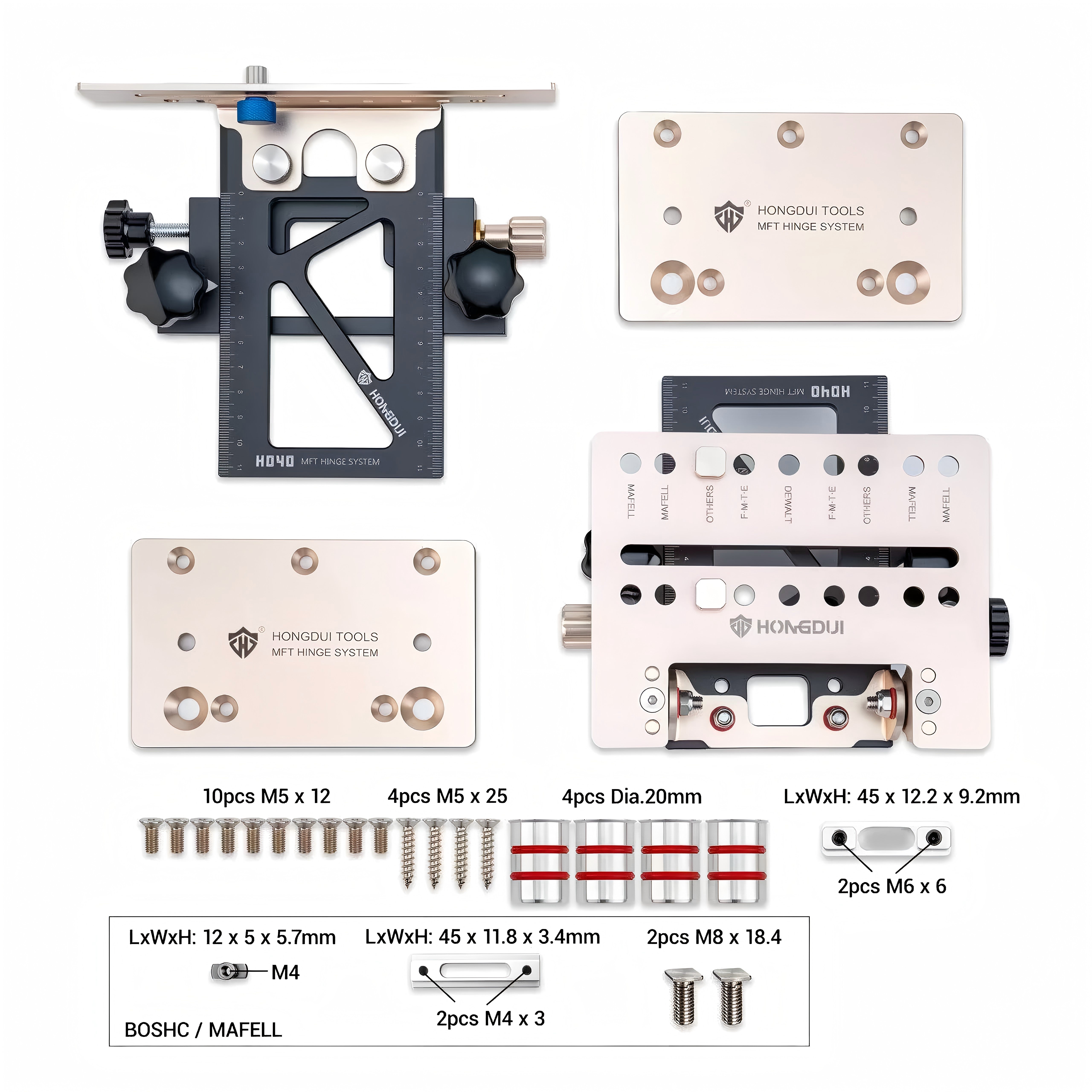 HONGDUI HD40 Benchdogs Quad MFT Hinge System