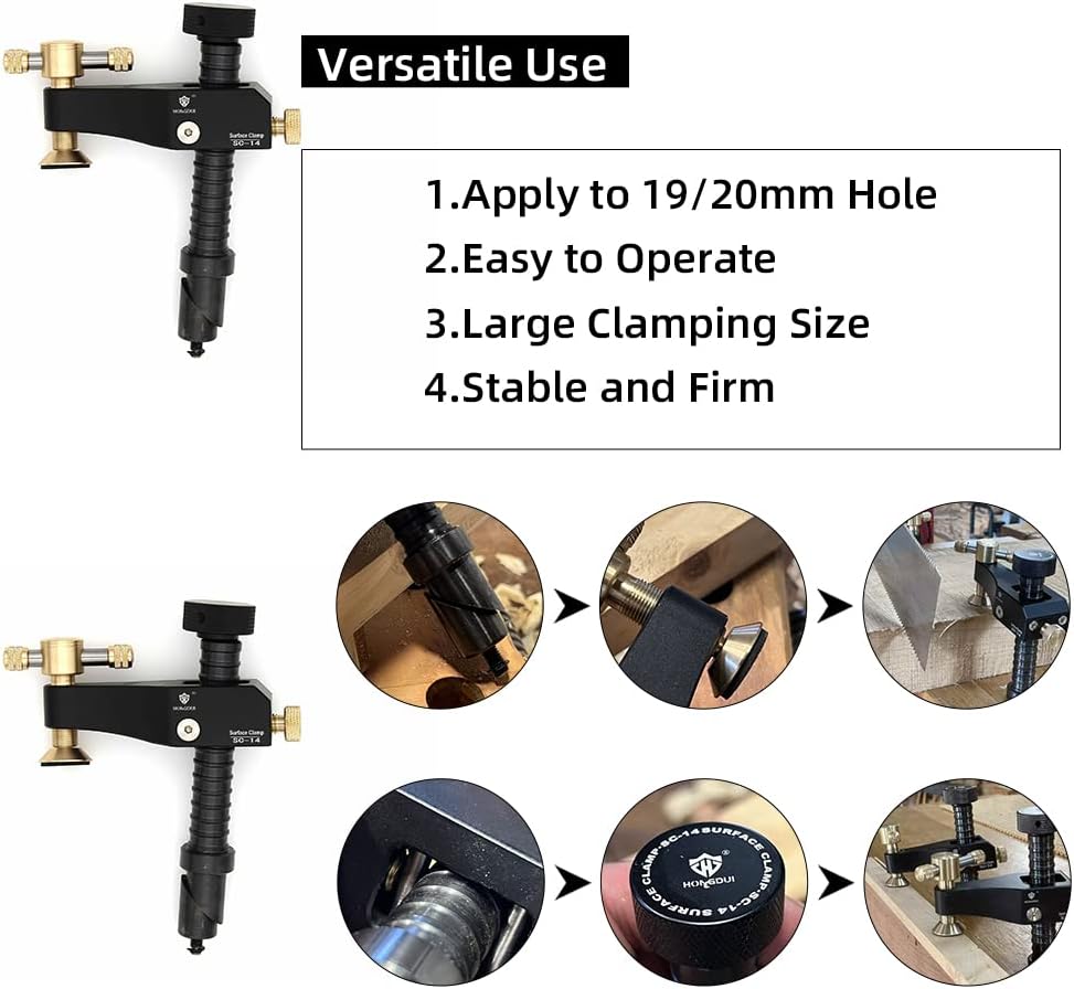 HONGDUI SC-14 デスクトップ・サーフェイス固定クランプ 木工用ワークベンチクランプ