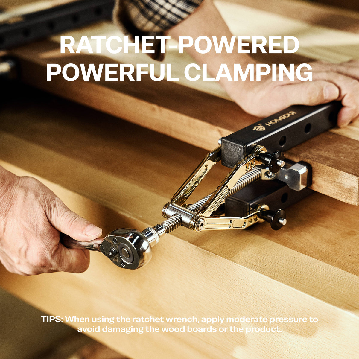 HONGDUI HD52 4-Way Pressure Non-Stick Wood Glue Panel Clamp