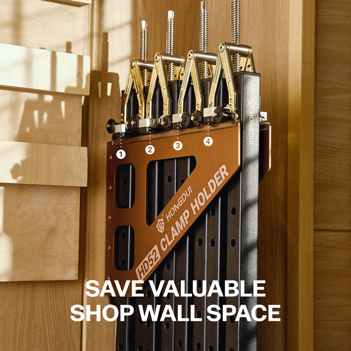HONGDUI HD52 4-Way Pressure Non-Stick Wood Glue Panel Clamp